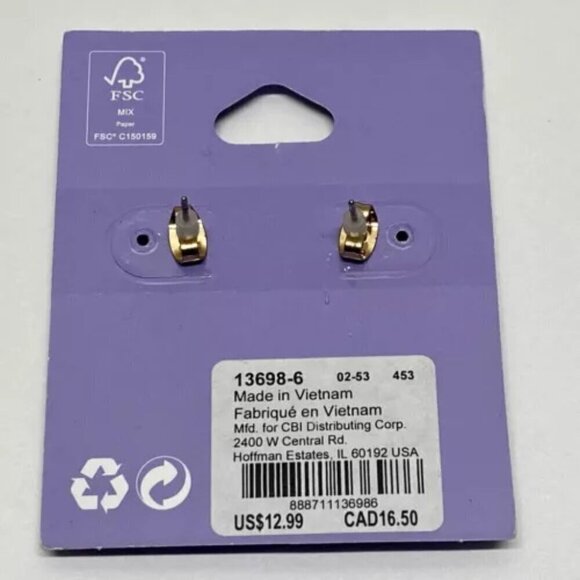 Claire's Sensitive Solutions Cubic Zirconia Stud Earrings Set Floral Leaf Design - Picture 6 of 8